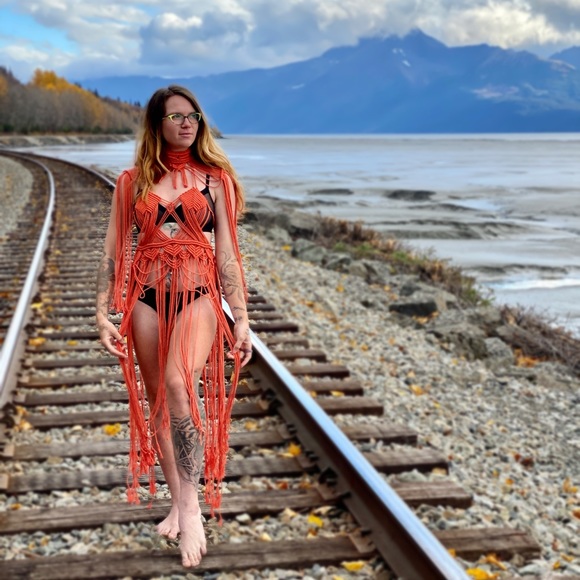 Handmade Macrame Crochet Dress - Picture 15 of 16